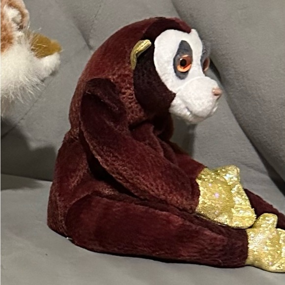 TY Beanie Babies Year Of The Monkey Brown/Gold Plush Toy, Vintage Y2K, NWT - Picture 3 of 5